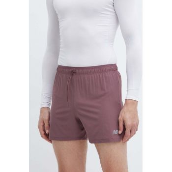 New Balance pantaloni scurți de alergare culoarea violet, MS41286LIE ieftini