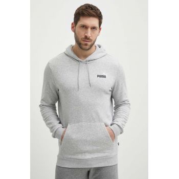 Puma bluză bărbați, culoarea gri, cu glugă, imprimeu, 680990 ieftin