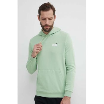 Puma bluză bărbați, culoarea verde, cu glugă, imprimeu, 680990