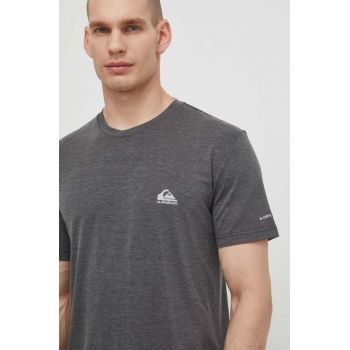 Quiksilver tricou de alergare Coastal culoarea gri, melanj ieftin