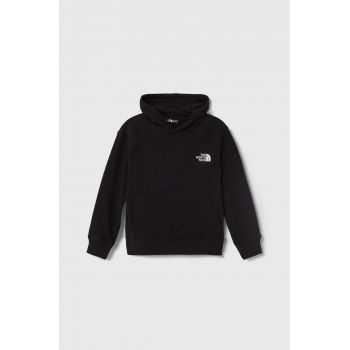 The North Face bluza OVERSIZED HOODIE culoarea negru, cu glugă, melanj