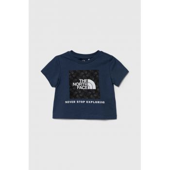 The North Face tricou de bumbac pentru copii LIFESTYLE GRAPHIC TEE culoarea albastru marin, cu imprimeu ieftin