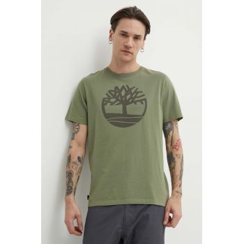 Timberland tricou din bumbac barbati, culoarea verde, cu imprimeu, TB0A2C2RAP61 ieftin