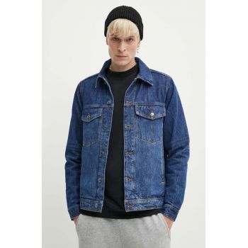 Wood Wood geacă din denim Ivan Denim bărbați, de tranziție, 12315106.7051