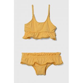 zippy costum de baie pentru copii din două piese culoarea galben