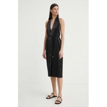 AERON rochie SERAPHINE culoarea negru, midi, drept, AW24SSDR517491
