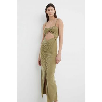 Alohas rochie culoarea verde, midi, mulata