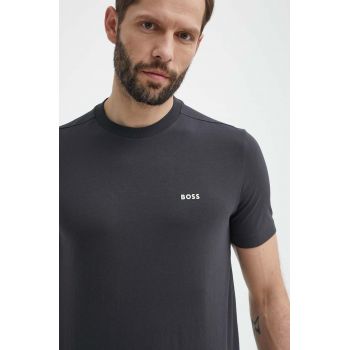 Boss Green tricou barbati, culoarea gri, cu imprimeu, 50506373