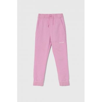Columbia pantaloni de trening pentru copii Columbia Trek II Jo culoarea roz, cu imprimeu ieftini