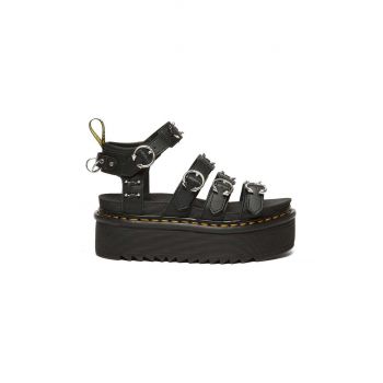 Dr. Martens sandale de piele Blaire Quad Hardware femei, culoarea negru, cu platforma, DM31533001