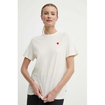 Fjallraven tricou Hemp Blend T-shirt femei, culoarea bej, F14600163 de firma original