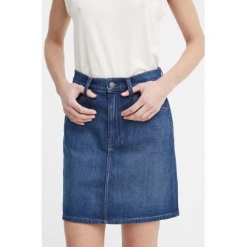 G-Star Raw fustă din denim culoarea bleumarin, mini, dreaptă