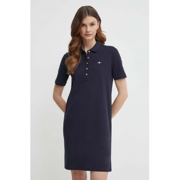 Gant rochie din bumbac culoarea albastru marin, mini, drept de firma originala