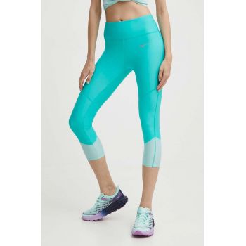 Mizuno leggins de alergare Impulse Core culoarea turcoaz, modelator, J2GBB207 de firma originali