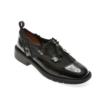Pantofi casual GRYXX negri, 6184508, din material textil si piele naturala lacuita la reducere