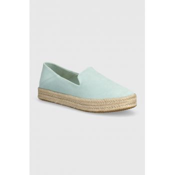 Toms espadrile din piele intoarsa Carolina culoarea turcoaz, 10020686