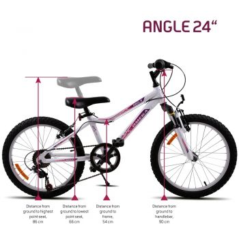 Bicicleta copii Omega Angle 24 inch 18 viteze alb de firma originala