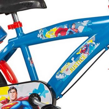 Bicicleta cu roti ajutatoare si sticluta de apa cu suport Superman 16 inch la reducere