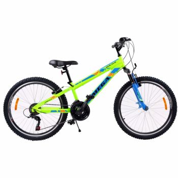 Bicicleta mountainbike copii Omega Gerald 24 inch 18 viteze verde la reducere