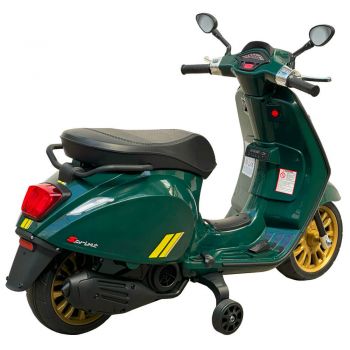 Motocicleta electrica pentru copii Vespa 12V verde ieftina