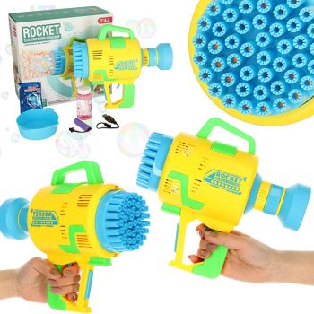 Pistol cu baterii pentru baloane de sapun cu 48 de orificii Rocket Bubble ieftina
