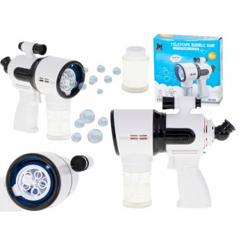 Pistol telescopic pentru baloane de sapun cu 2 rezerve de lichid White la reducere