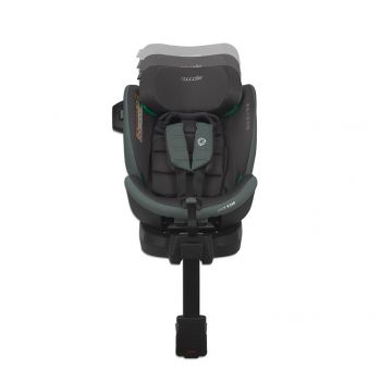 Scaun auto Isofix premium iSize Coccolle Mago cu picior de fixare, 40-150 cm, 0-36 kg, Rotire 360 grade, Tetiera reglabila, Pozitie somn, Centura siguranta in 5 puncte, Protectie impact lateral, Bara recul ajustabila, Spuma de memorie, Greenstone