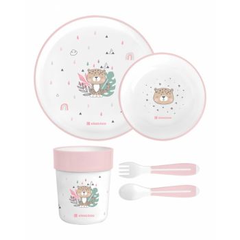 Set de masa cu 5 piese KikkaBoo Savanna Pink