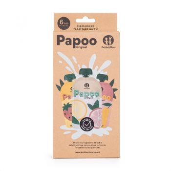 Set de pungi PetiteMars Papoo pentru mancare reutilizabile fara BPA 150 ml Multicolor ieftina