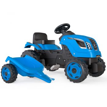 Tractor cu pedale si remorca Smoby Farmer XL albastru de firma originala