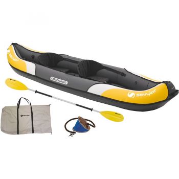 Jucarie Colorado kayak kit, inflatable boat (black/yellow, 331 x 88cm, set with paddle)