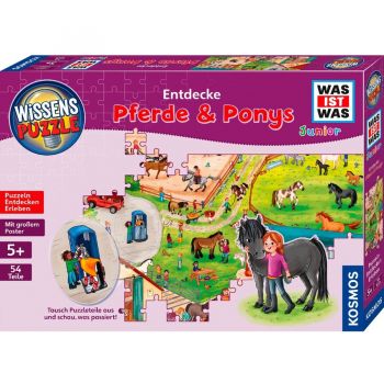 Jucarie knowledge puzzle WHAT IS WHAT Junior: Discover the pony farm (54 pieces)