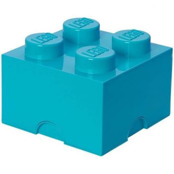 Room Copenhagen LEGO Storage Brick 4 azur - RC40031743 ieftina