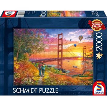 Schmidt Spiele Walk to the Golden Gate Bridge, puzzle (2000 pieces) ieftina