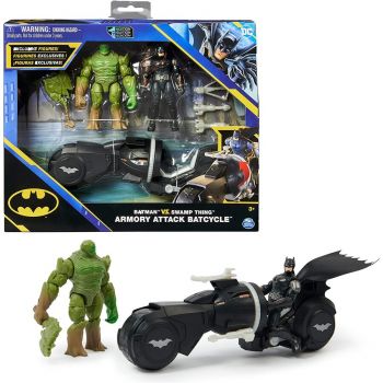 Spin Master Batman Amory Attack Batcycle Toy Vehicle (with Batman and Swamp Thing Action Figures)