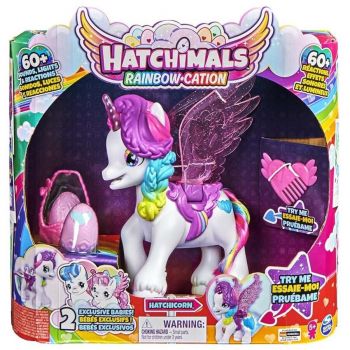 Spin Master Hatchimals Interactive Unicorn Toy Figure (White/Pink)