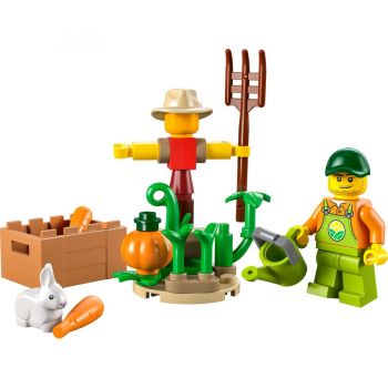Jucarie 30590 City Farm Garden with Scarecrow Construction Toy