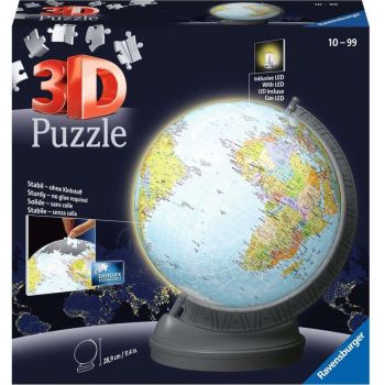 Jucarie 3D puzzle globe with light