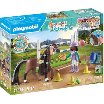 Jucarie 71355 Horses of Waterfall Zoe & Blaze with tournament course, construction toy