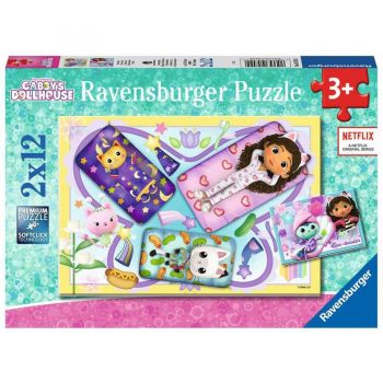 Jucarie children's puzzle Gabby's Dollhouse (2x 12 pieces)