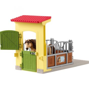 Jucarie Farm World pony box with Icelandic horse, toy figure