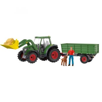 Jucarie Farm World tractor with trailer, toy vehicle