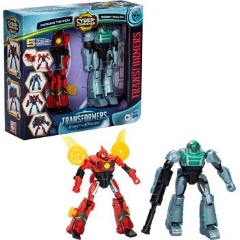Jucarie Transformers EarthSpark Cyber-Combiner Terran Twitch and Robby Malto, toy figure