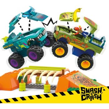 Mattel MEGA Hot Wheels Monster Trucks Mega-Wrex Bone Crash Stunt Track Construction Toy