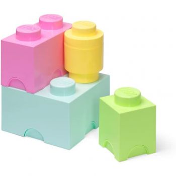 Room Copenhagen LEGO memory block multi pack 4 pieces, storage box (light green, size L)