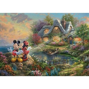 Schmidt Spiele Thomas Kinkade: Painter of Light - Disney, Sweethearts Mickey & Minnie, Jigsaw Puzzle (1000 pieces)