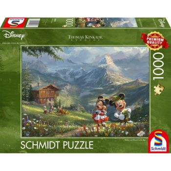Schmidt Spiele Thomas Kinkade Studios: Disney - Mickey & Minnie in the Alps, Jigsaw Puzzle (1000 pieces)