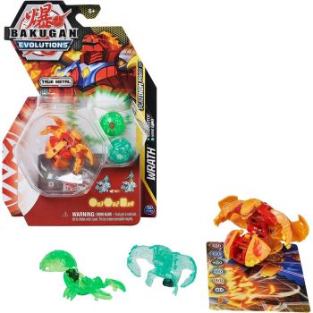 Spin Master Bakugan Evolutions Power Up 3-Pack Skill Game (with 1 Platinum Bakugan (Pyrus Wrath) and 2 Nanogan (Ventus Clutch, Haos Echo))