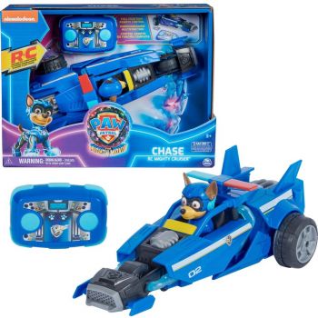 Spin Master Paw Patrol: The Mighty Movie, Remote Controlled Police Car with Chase, RC (Blue)