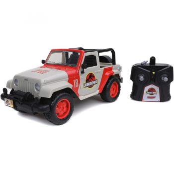 Jada Toys Jurassic Park RC Jeep Wrangler (grey/red, 1:16)